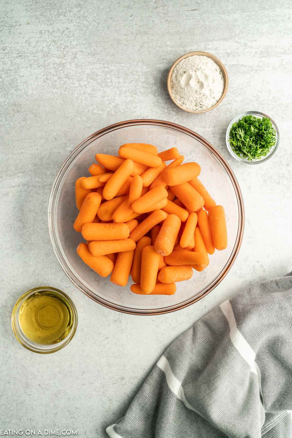 Ingredients for Ranch Carrots recipe.