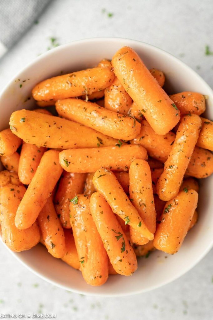 Ranch Carrots recipe in a bowl. 
