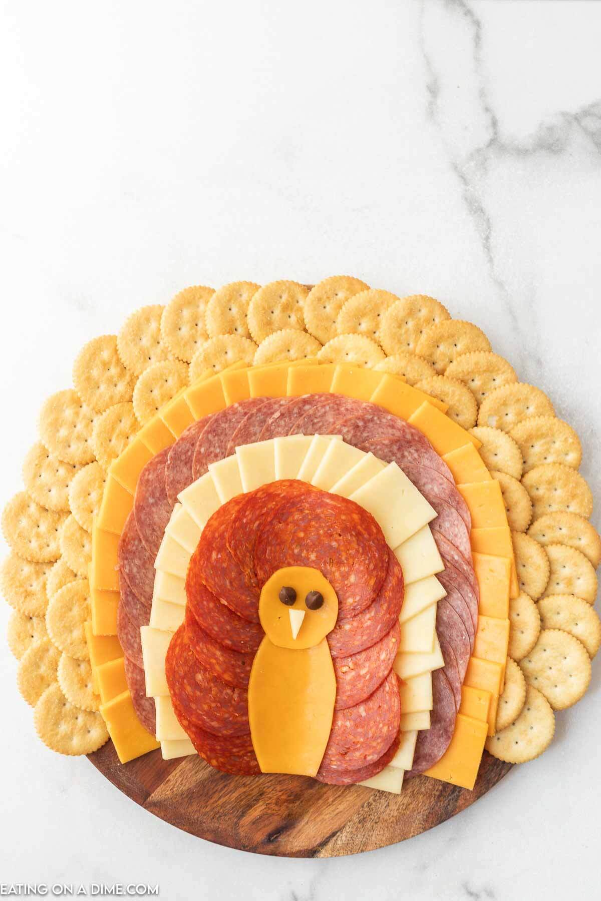 Close up image of Turkey Charcuterie Board