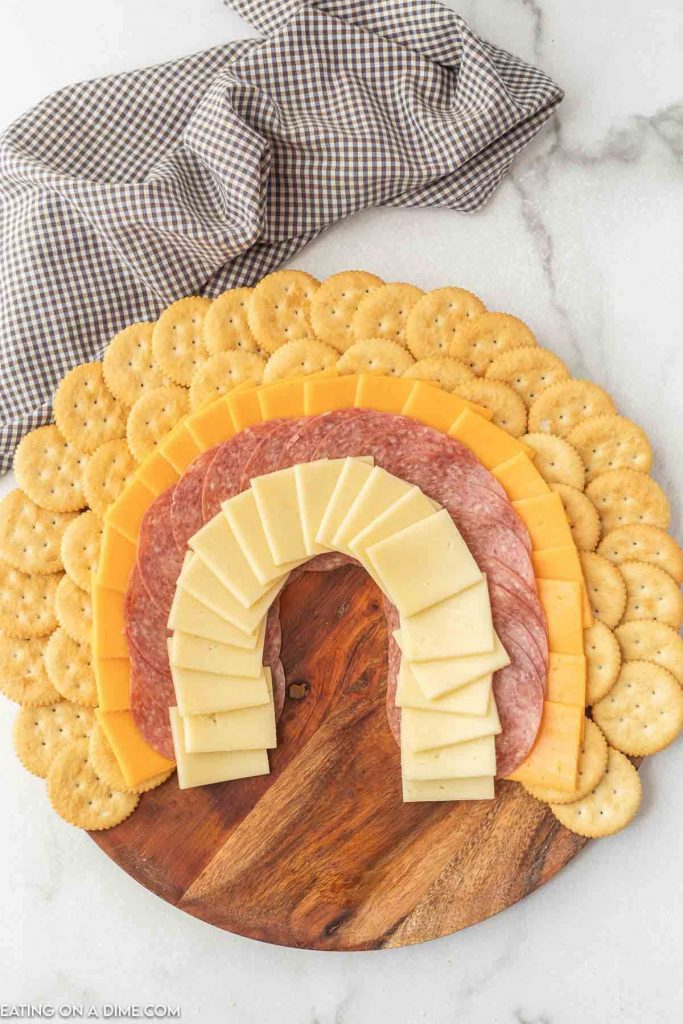 Cheese and Crackers on the charcuterie board
