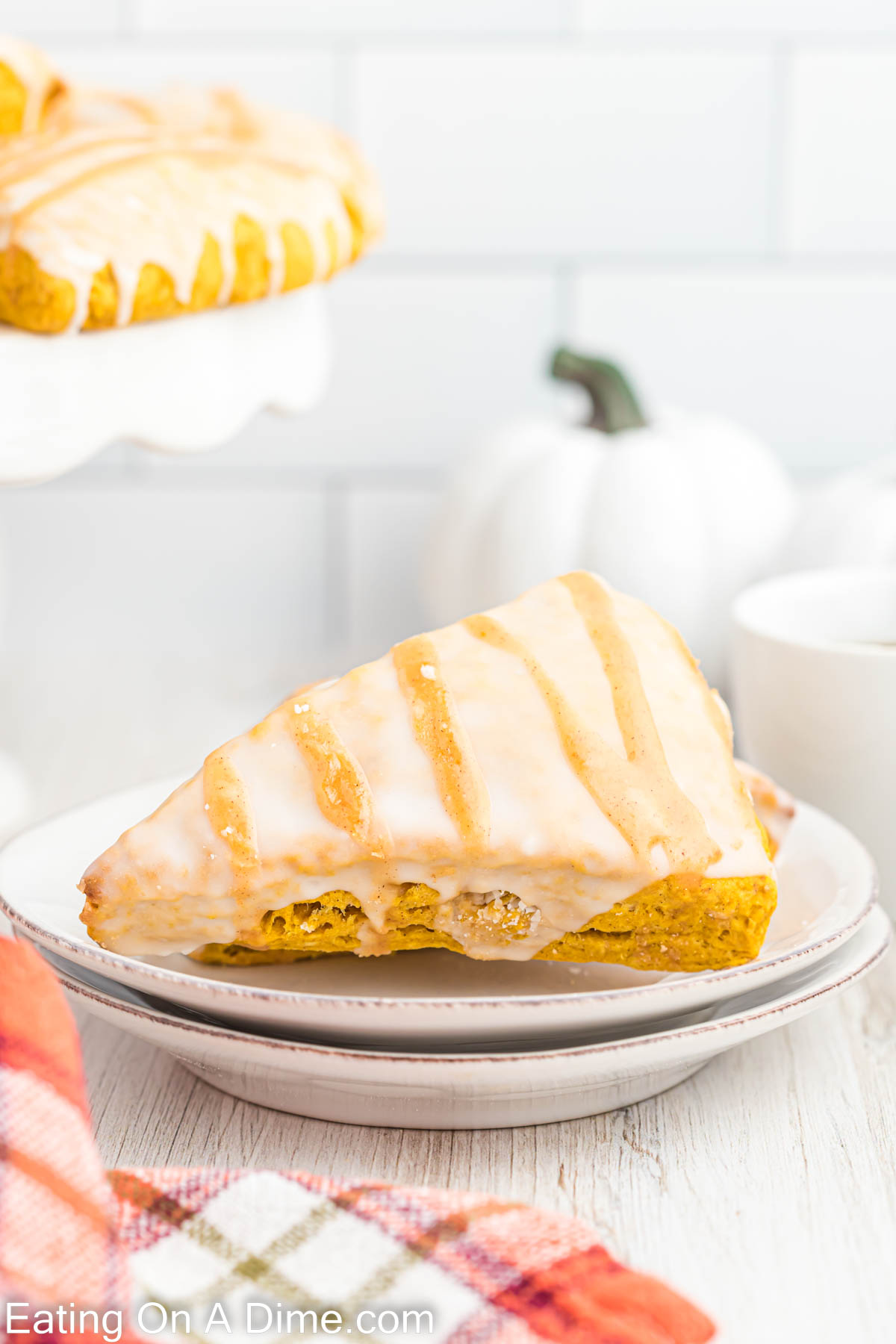 Pumpkin Scones stacked on a plate
