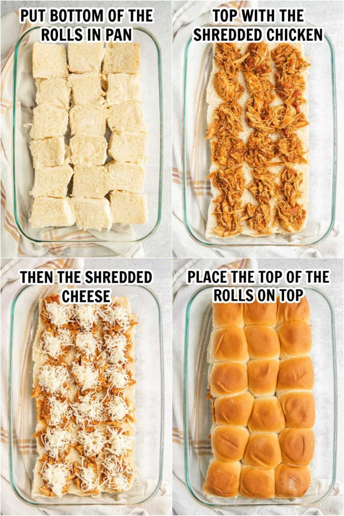 The process of making chicken parmesan sliders