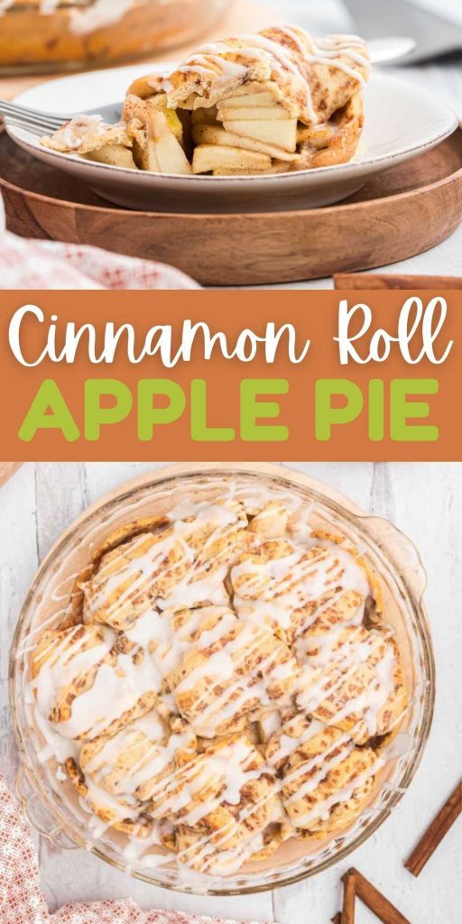 The combination of apple and cinnamon rolls make Cinnamon Roll Apple Pie. Your apple pie will never be the same when made with cinnamon rolls. Full of apple and cinnamon flavor. #eatingonadime #cinnamonrollapplepie #falldesserts