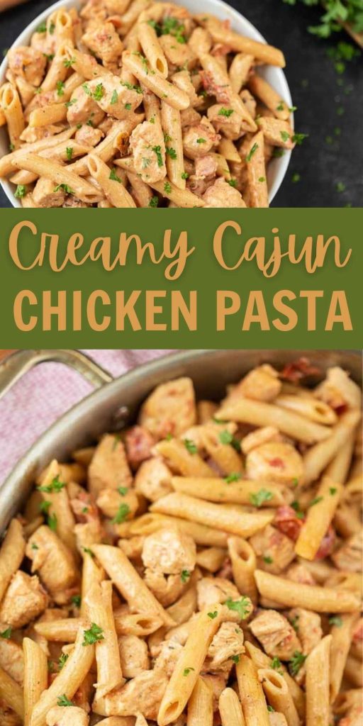 Try this easy creamy Cajun chicken Pasta for dinner this week. Your family will love this Creamy Cajun Chicken Pasta Recipe. It's very simple but incredibly tasty! You will love this cajun pasta one pot meal! #eatingonadime #cajunrecipes #chickenrecipes #pastarecipes 
