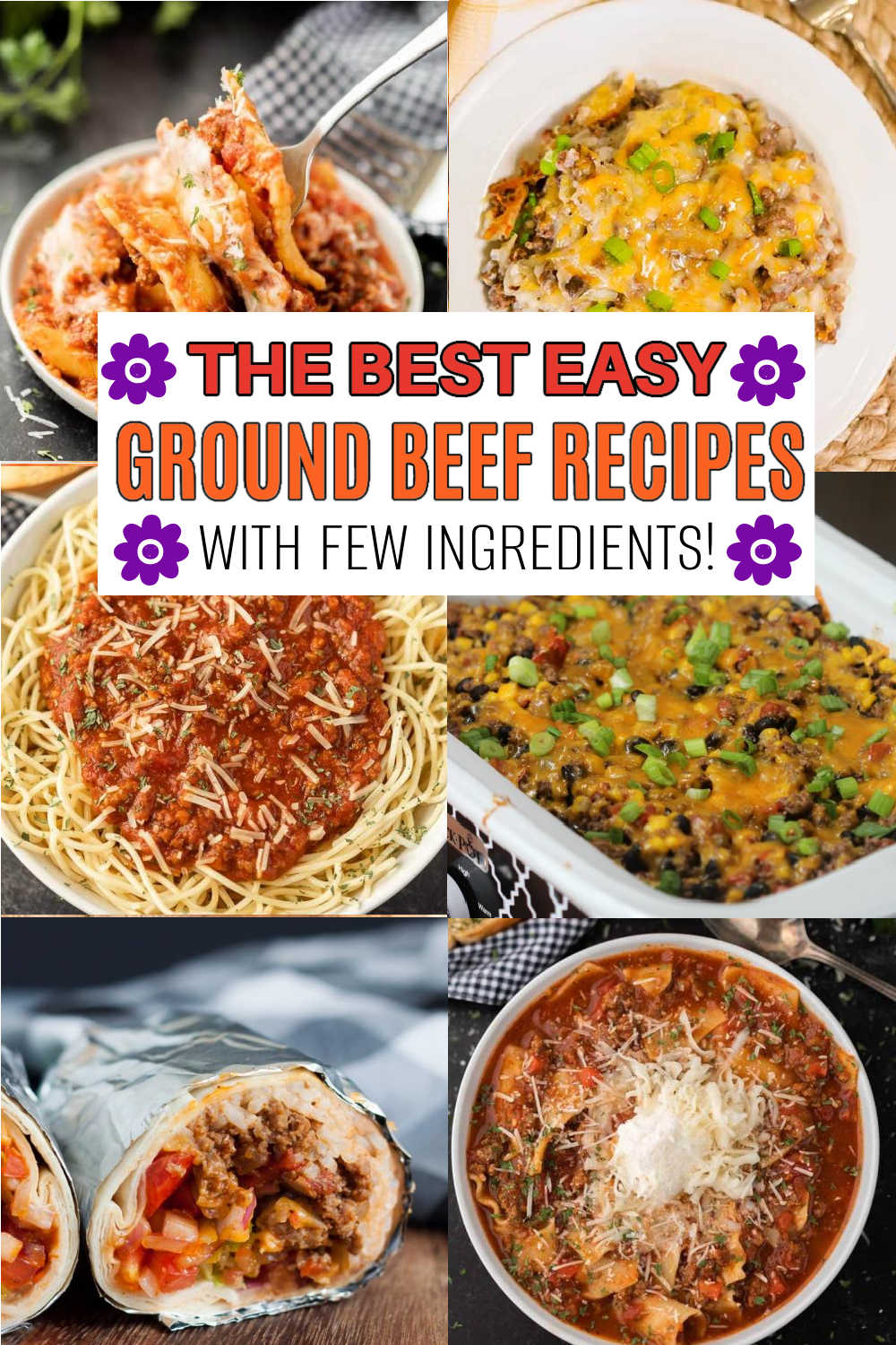 If you are looking for Easy Ground Beef Recipes with Few Ingredients we have gathered our favorites. These 35 recipes are easy and delicious. #eatingonadime #groundbeefrecipes