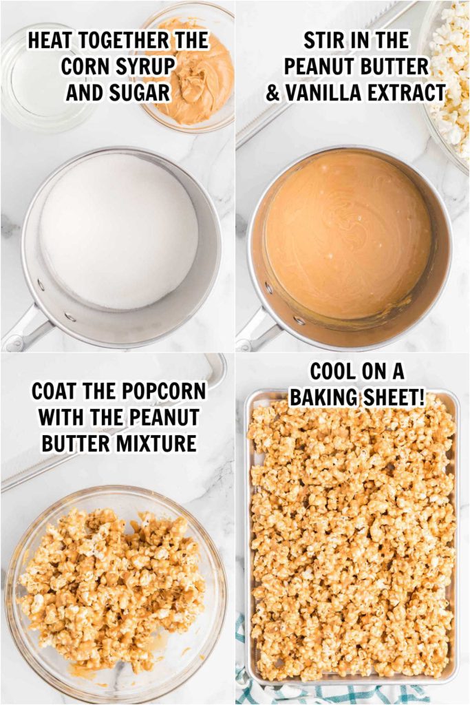 The process of making peanut butter popcorn