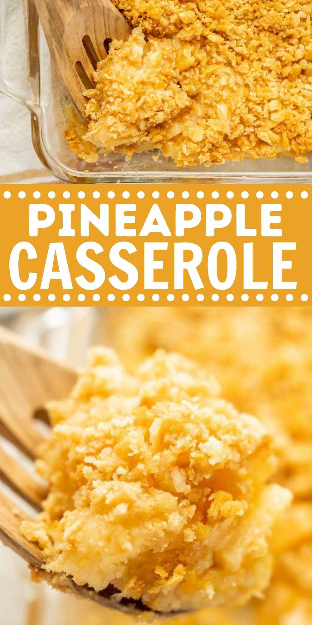 Pineapple Casserole is a popular southern dish. It is loaded with pineapple. cheese, and topped with bread crumbs or you can even use Ritz Crackers. . Easy to make casserole dish. #eatingonadime #pineapplecasserole #sidedish