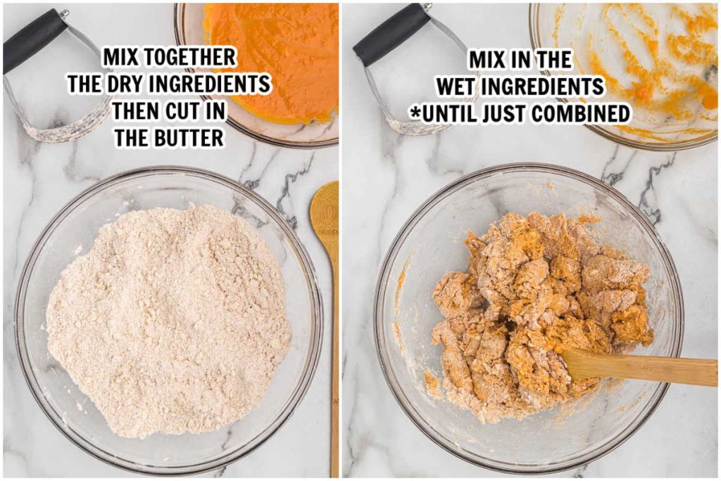 Mixing the dry and wet ingredients together