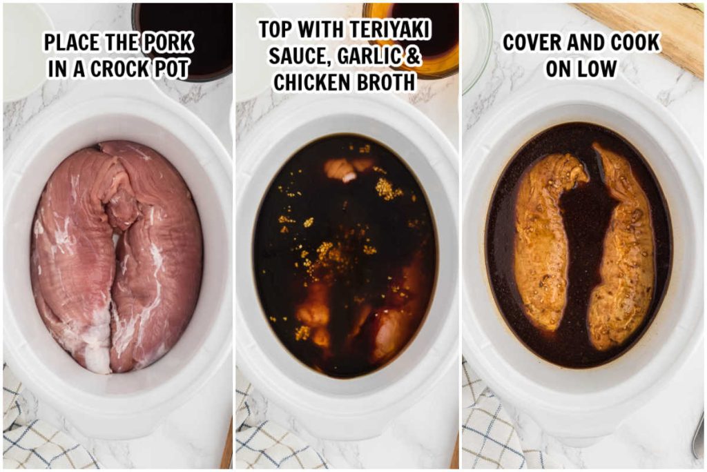 The process of making pork tenderloin in the slow cooker