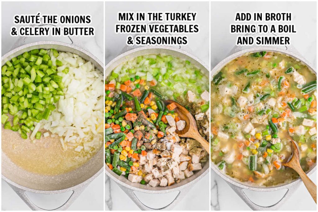 The process of making the turkey mixture