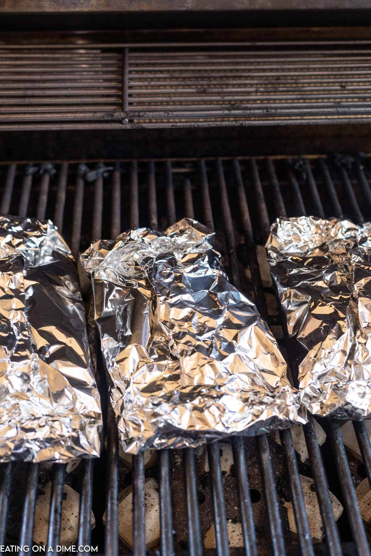 Foil packs on the grill