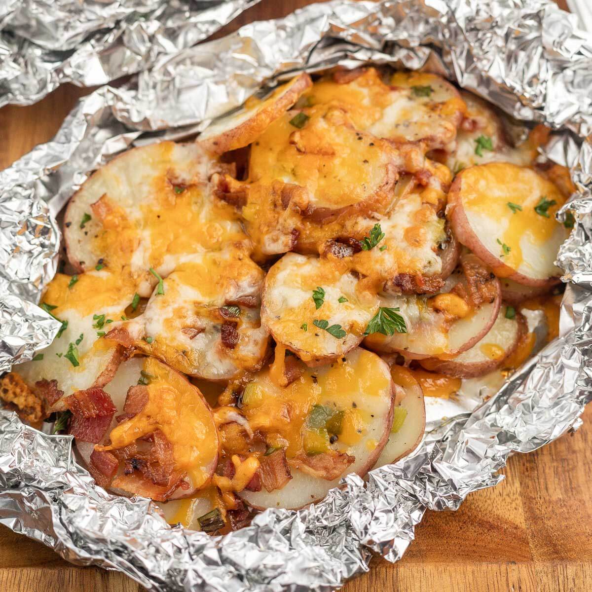 Campfire Potatoes in foil 