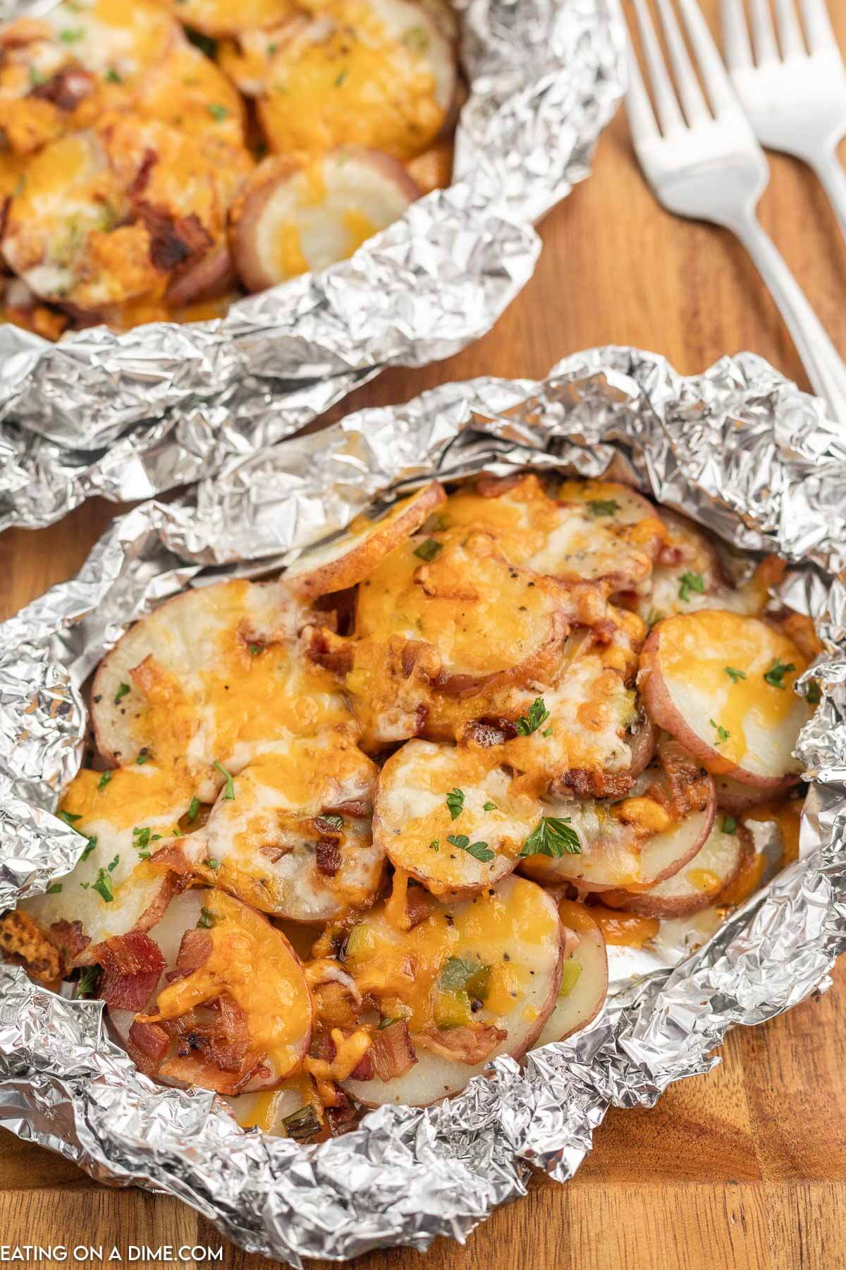 Campfire Potatoes in foil 