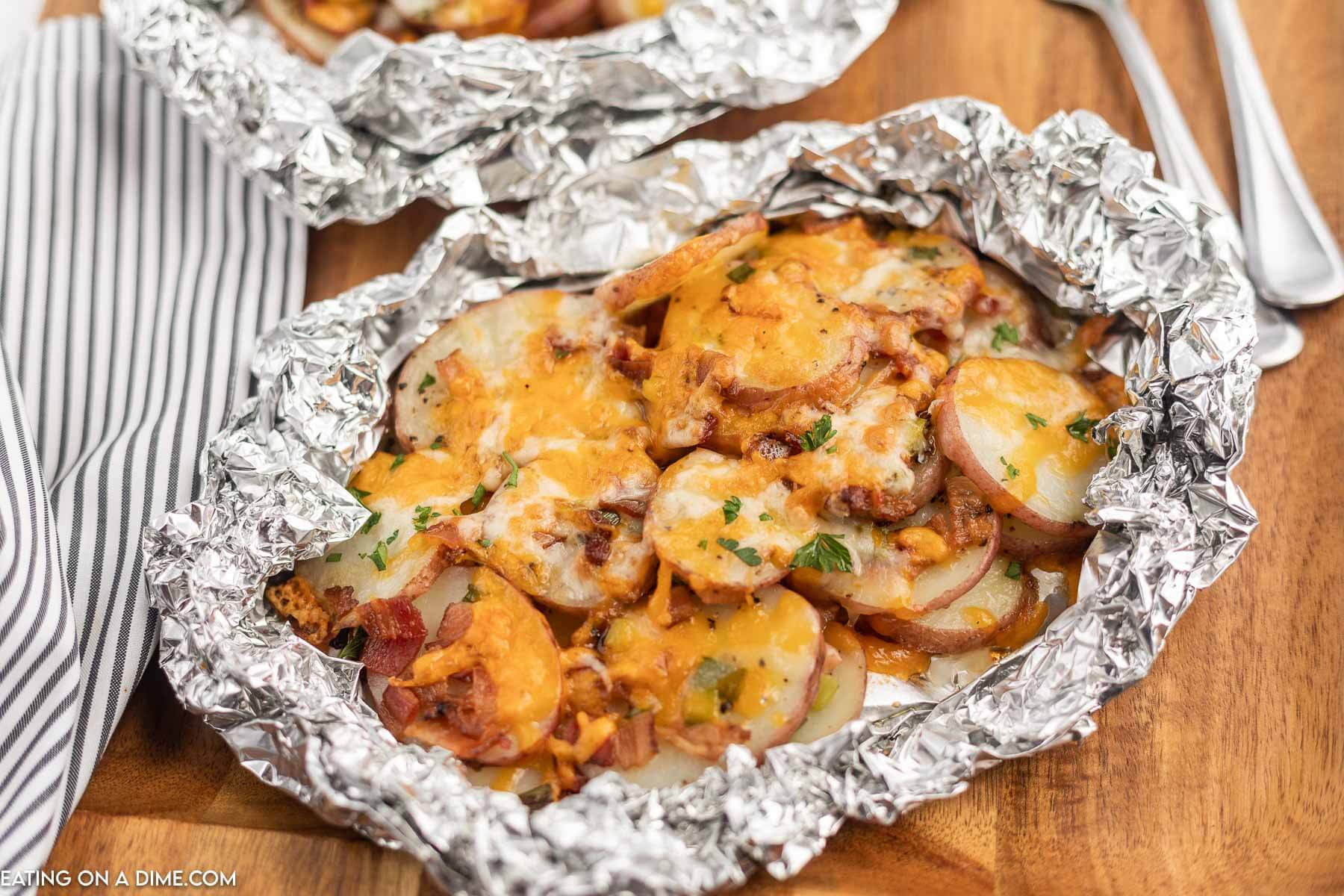 Campfire Potatoes in foil 