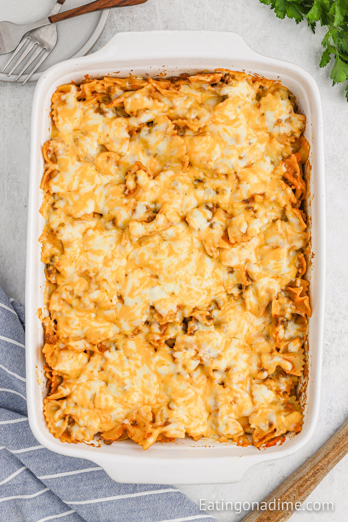 Sloppy Jose Casserole in a casserole dish 