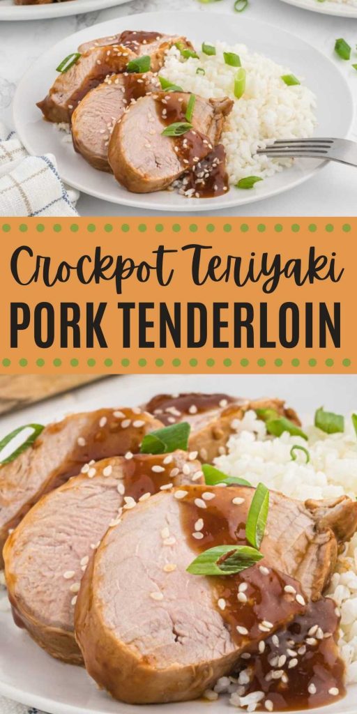 Make this easy and delicious Crock Pot Teriyaki Pork Tenderloin that is perfect for family dinner but tasty enough for company. With the perfect amount of seasonings and the slow cooker doing all the work, you can't go wrong with this amazing recipe. #eatingonadime #teriyakiporktenderloin #crockpotrecipes