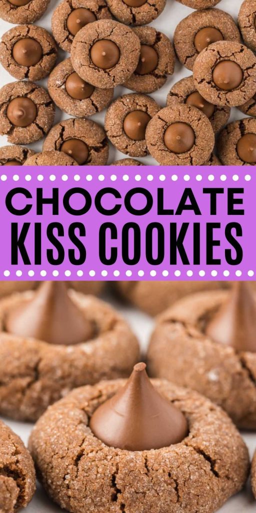 Chocolate lovers will love this Chocolate Kiss Cookie. Easy to make with a chocolate flavored cookie and topped with chocolate kiss. Soft and chewy holiday cookie. #eatingonadime #chocolatekisscookie #holidaydesserts