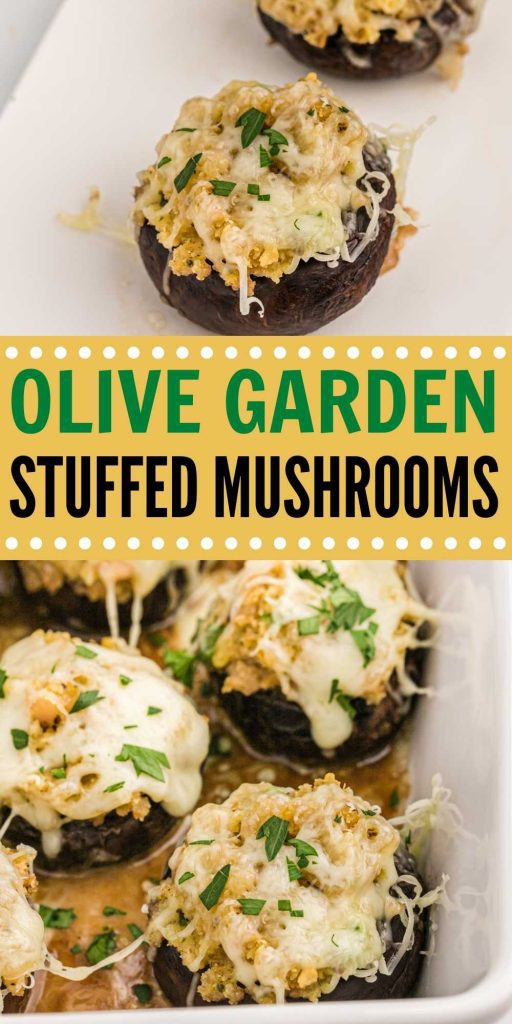 Olive Garden Stuffed Mushrooms are loaded with flavor and easy to make. Make your favorite Olive Garden appetizer at home with this copycat recipe. #eatingonadime #stuffedmushrooms #olivegardenrecipes #copycat