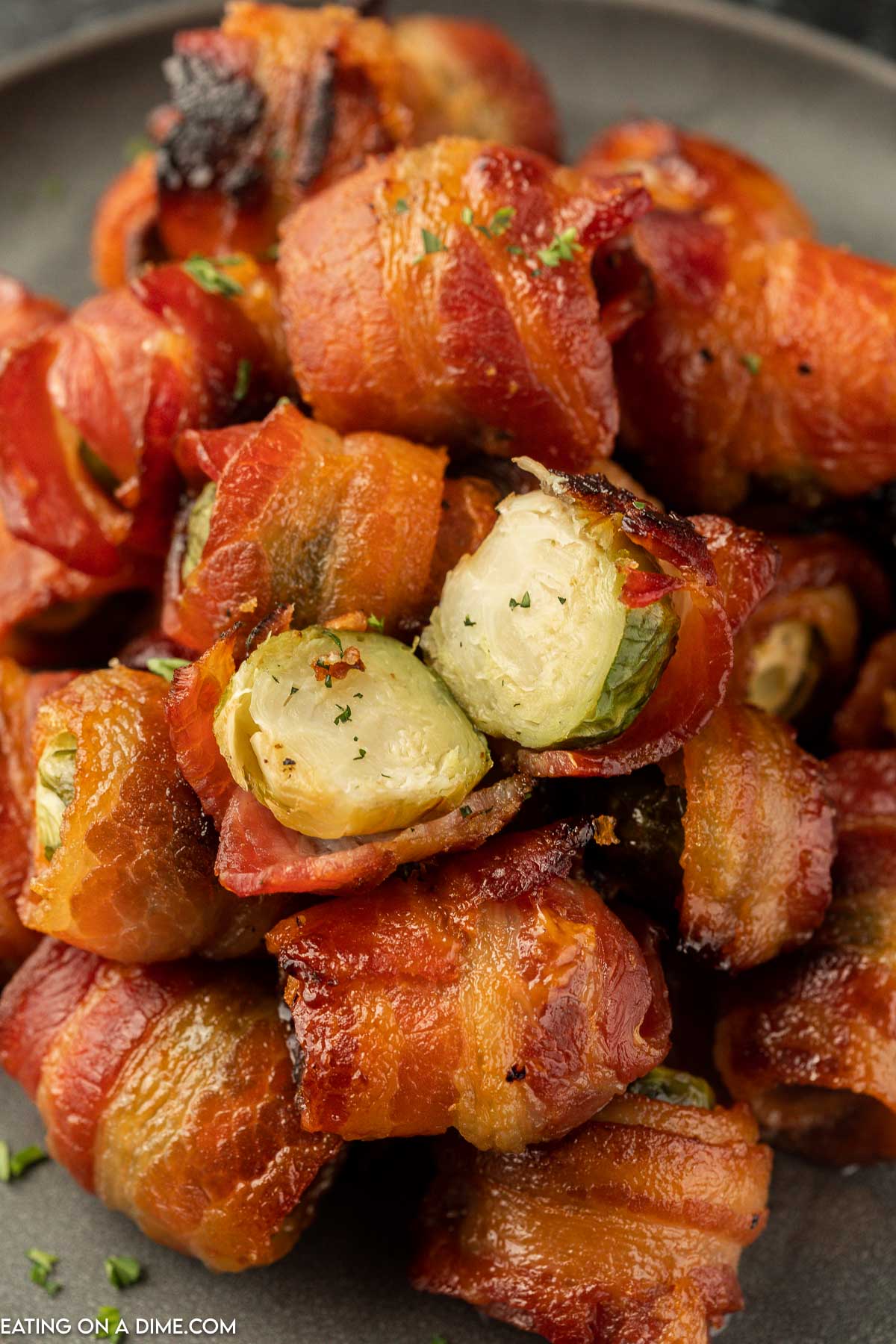 Bacon Wrapped Brussel Sprouts stacked