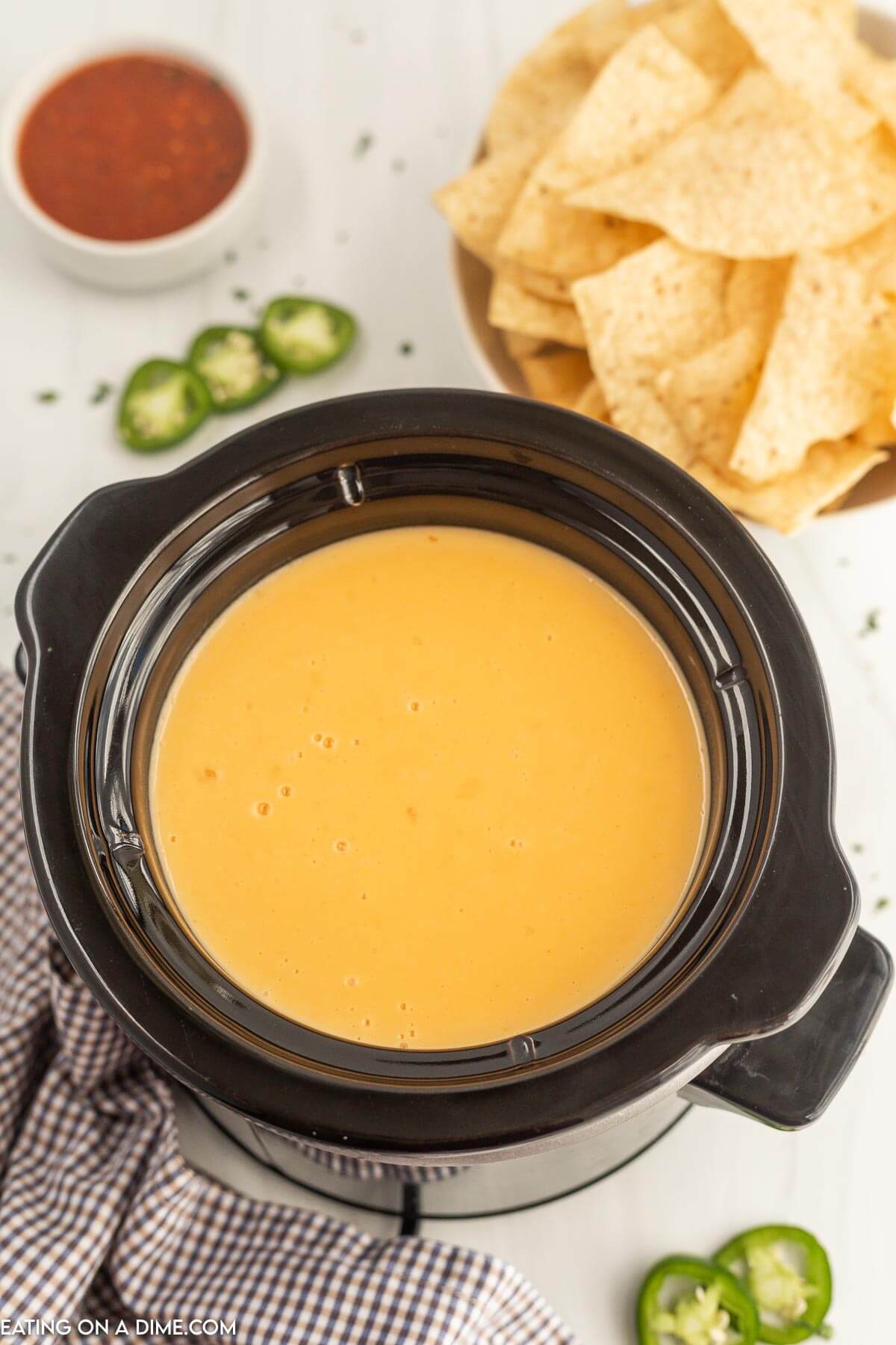 Nacho Cheese Dip in the slow cooker