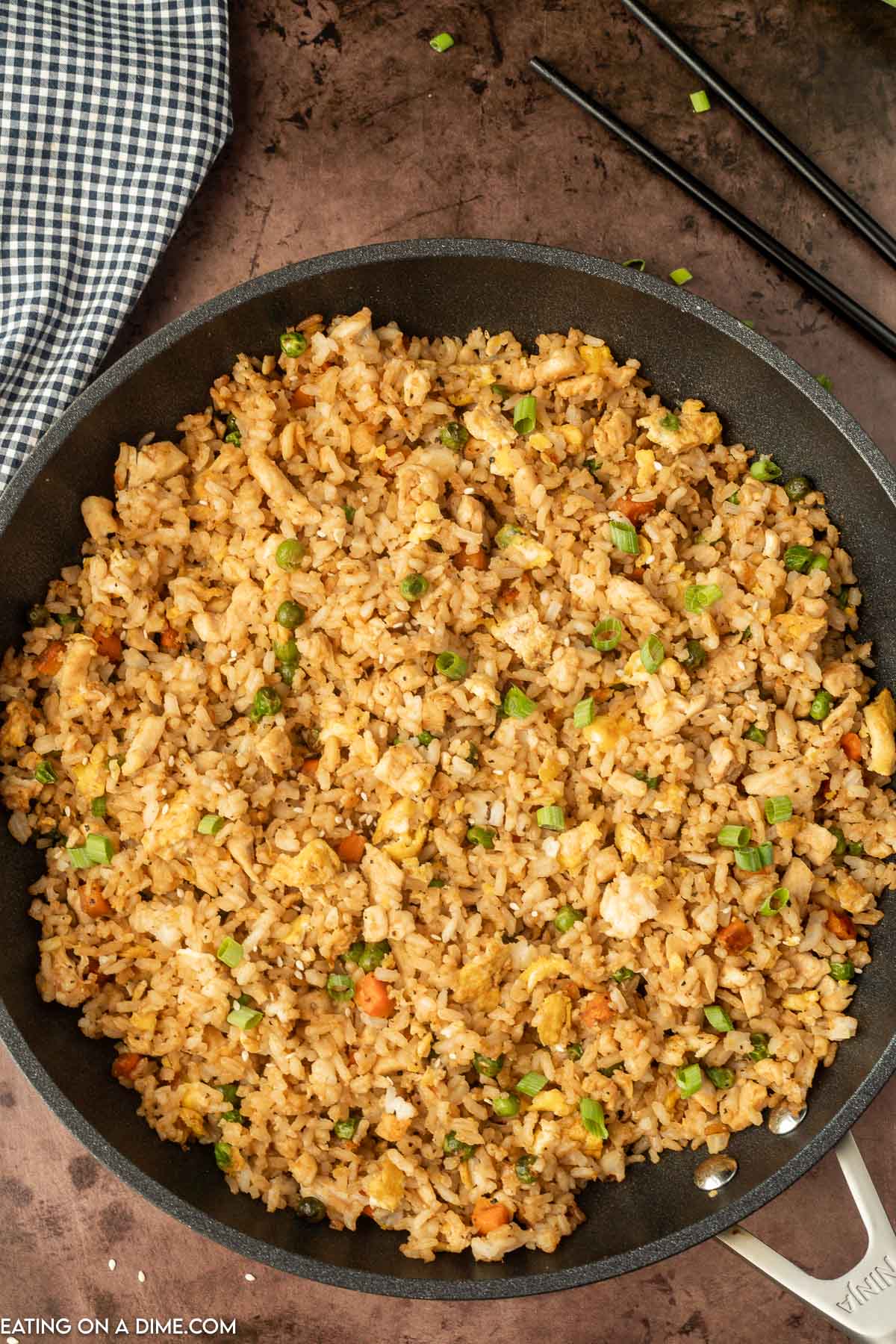 Chicken Fried Rice in a skillet