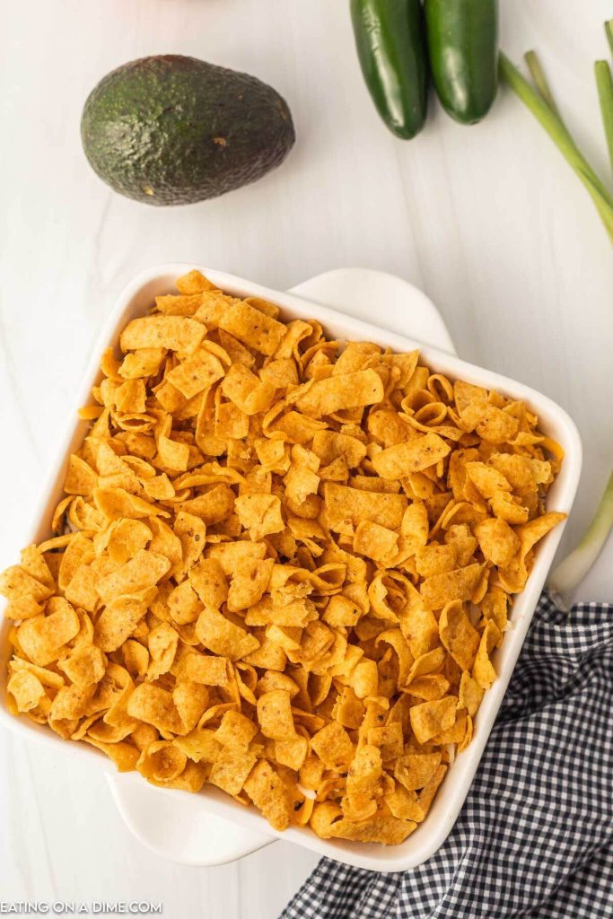 Casserole topped with fritos corn chips