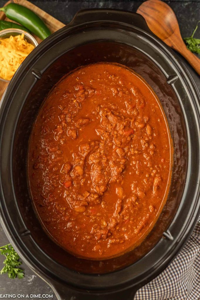 Pumpkin chili in a slow cooker