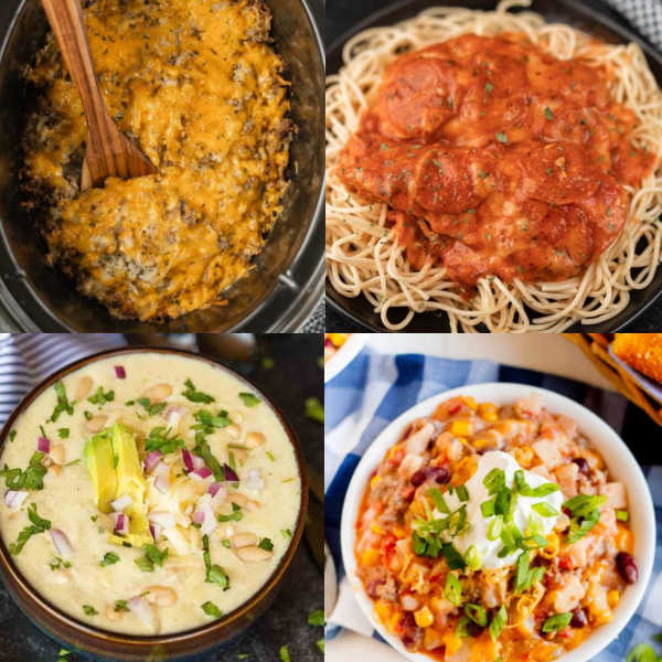 These 65 Winter Crockpot Recipes are perfect to warm you up this winter. From lasagna, soups to chili these recipes are easy to make. These slow cooker recipes are made with simple ingredients and are family friendly. #eatingonadime #wintercrockpotrecipes #winter