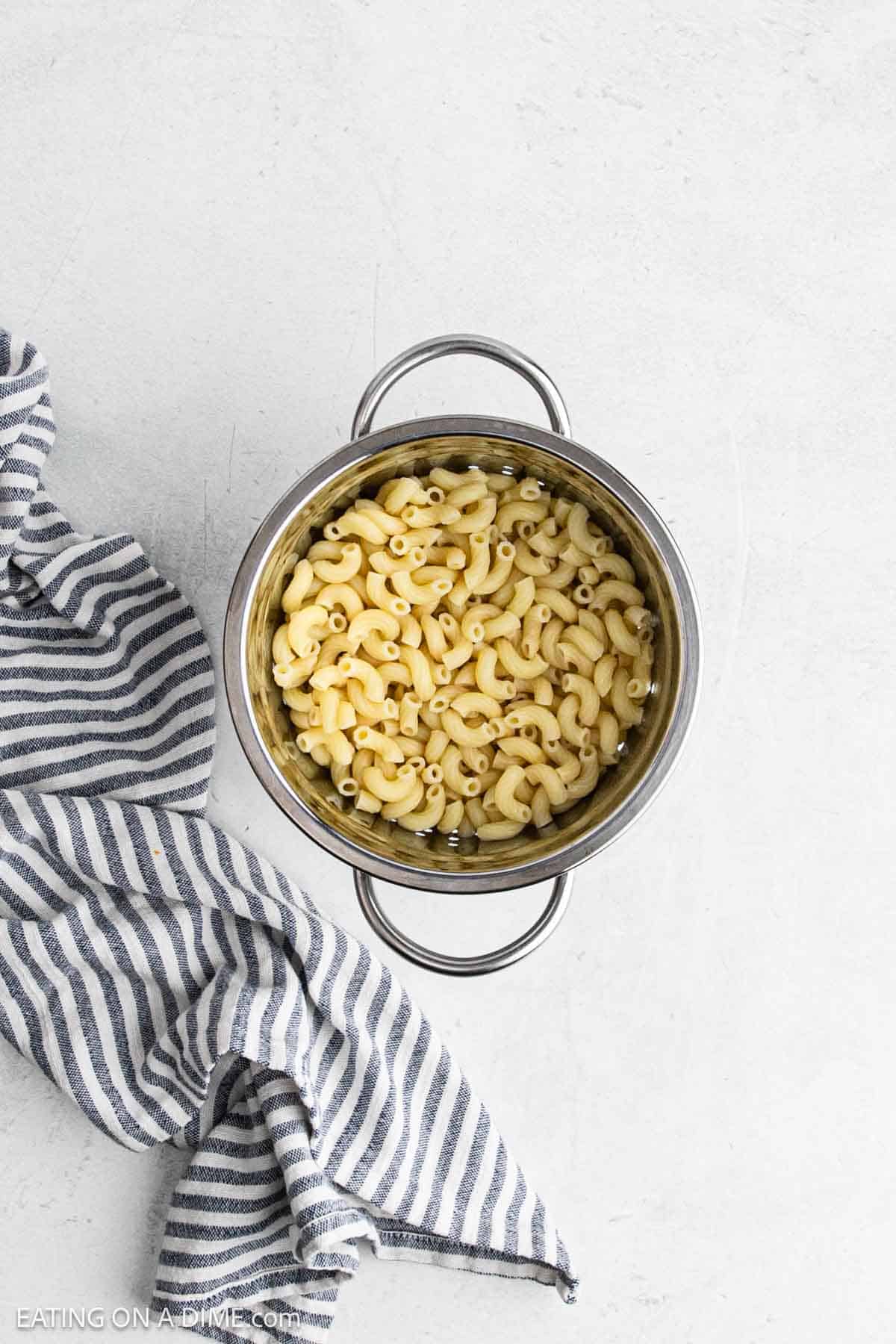 Pasta in a large pot.