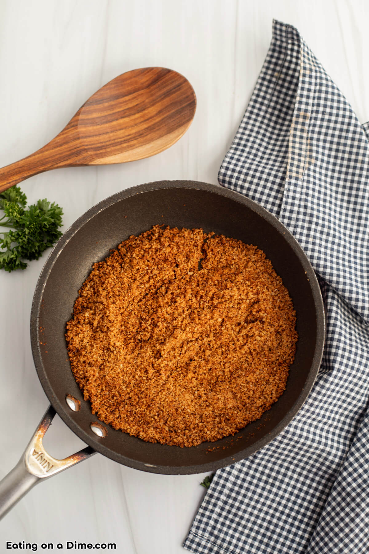 Cooking parmesan in a skillet