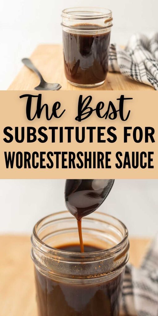 The Best Worcestershire Sauce Substitutes are easy pantry staple ingredients. Use these substitutes so you still get the savory flavor. The Best Worcestershire substitutes can easily be found in your pantry or you can make homemade with simple ingredients. Worcestershire Sauce offers a savory and complex flavors to many dishes. #eatingonadime #substitutes #kitchenhacks #worcestershiresauce