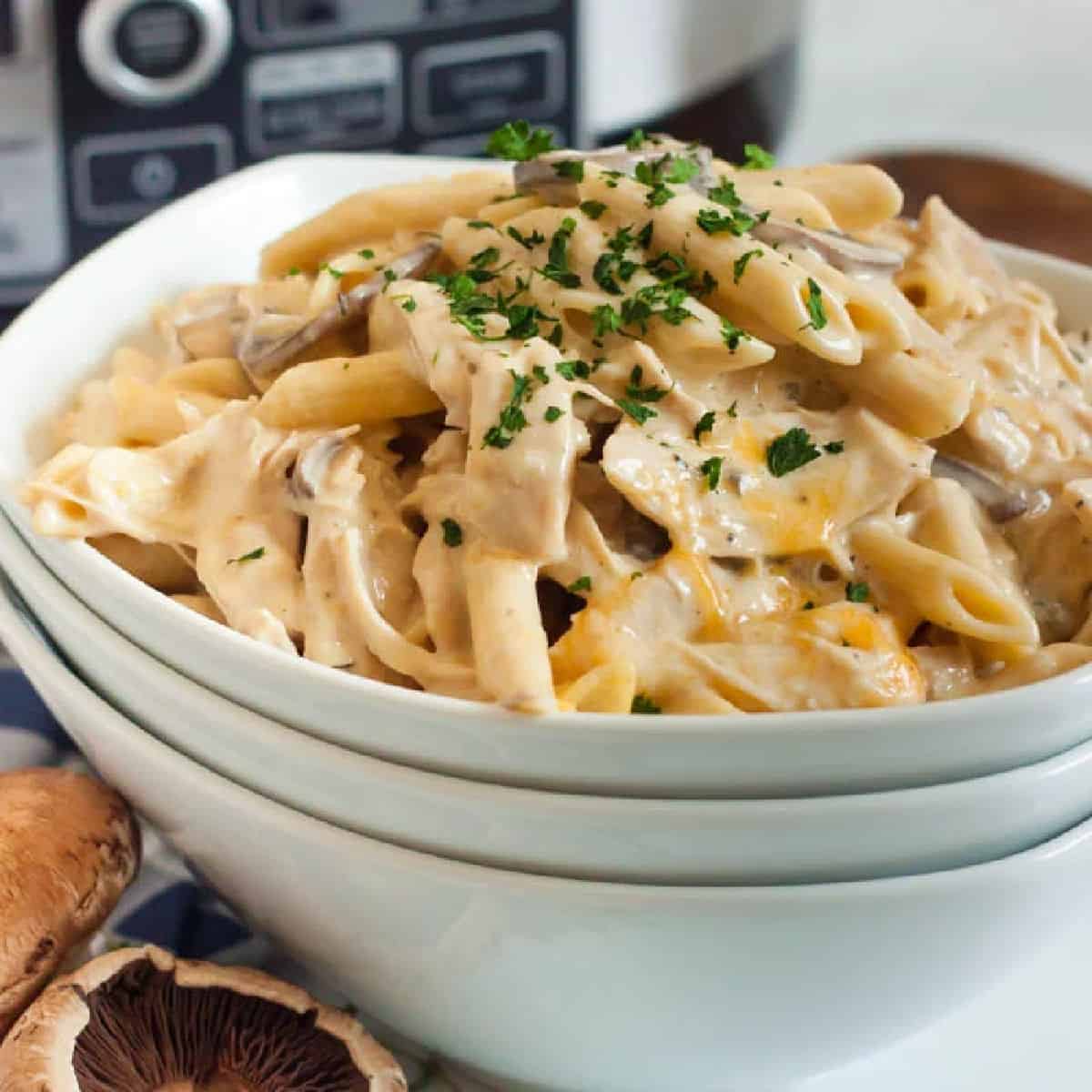 Creamy Cheesy Pasta in a bowl