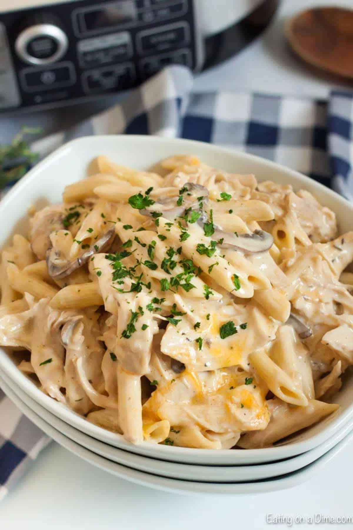 Creamy Cheesy Pasta in a bowl