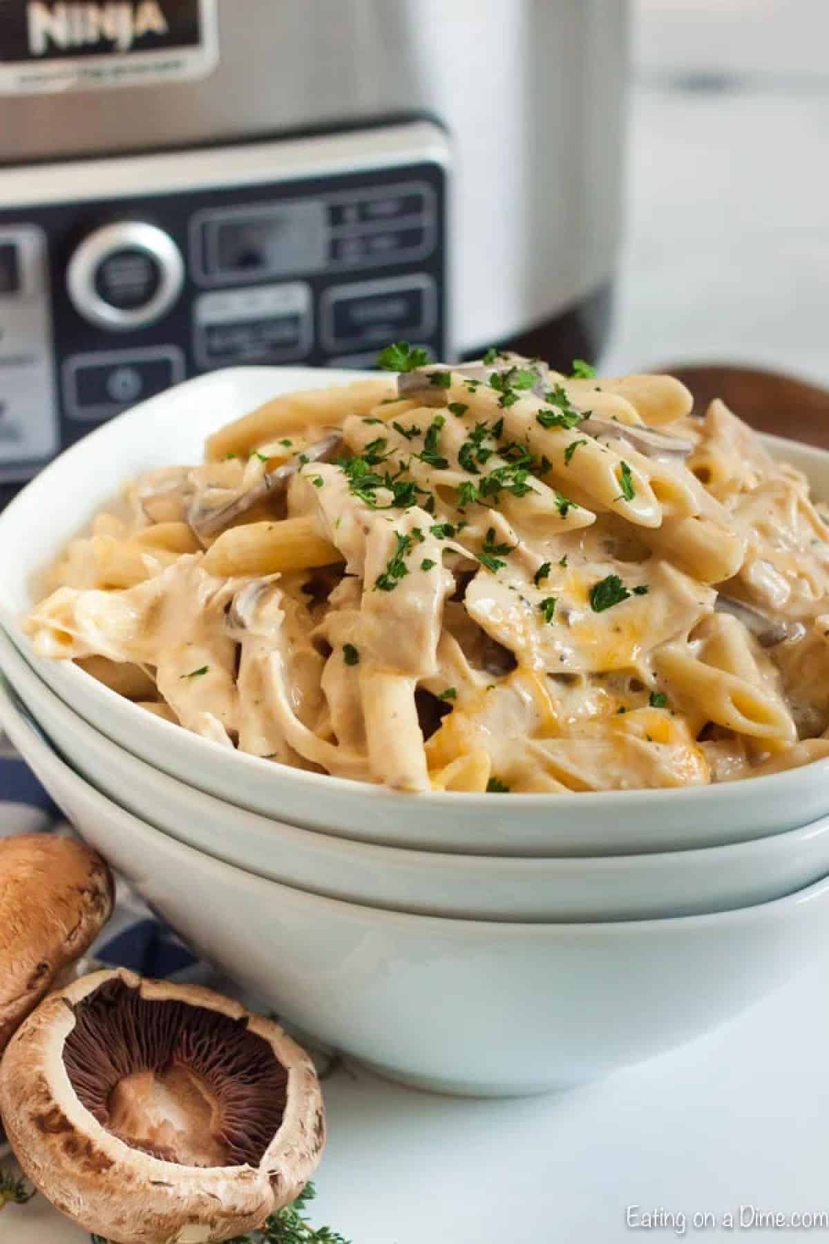Creamy Cheesy Pasta in a bowl