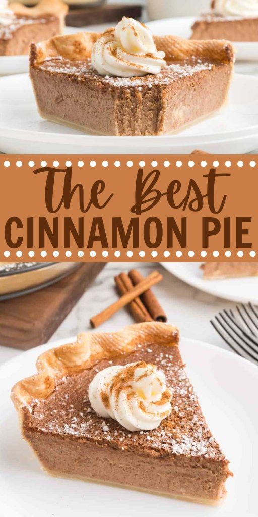 Cinnamon Pie is the perfect holiday pie. Creamy and delicious, this pie is made with simple ingredients and is easy to make.  Cinnamon, cream cheese, and half and half combined makes this a decadent holiday pie. #eatingonadime #cinnamonpie #holidaypierecipe