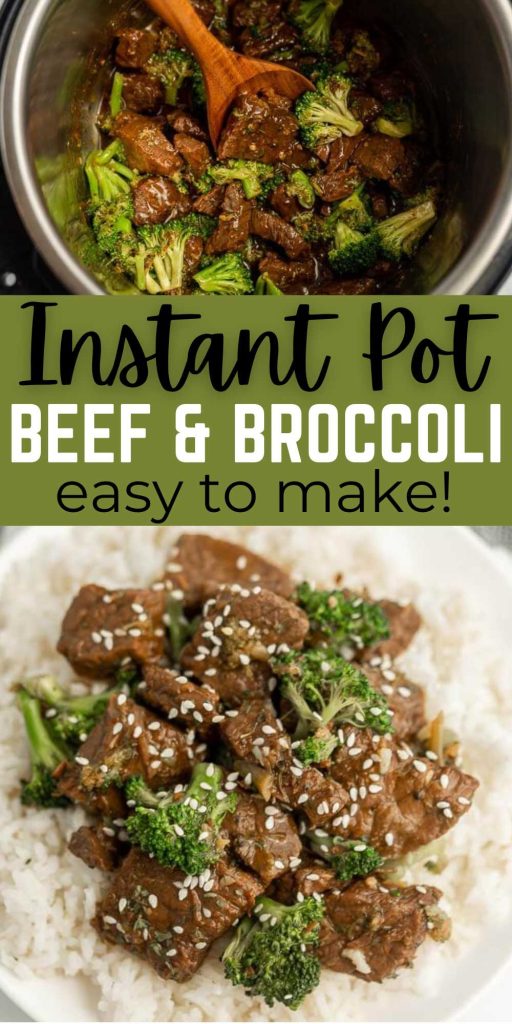 Instant Pot Beef and Broccoli is easy to make. Tender slices of beef is mixed with broccoli and a tasty sauce for a tasty dinner idea.  This Beef and Broccoli Recipe is better than take out. It is made with simple ingredients and cooked in the pressure cooker for an easy weeknight meal. #eatingonadime #instantpotrecipes #beefandbroccoli