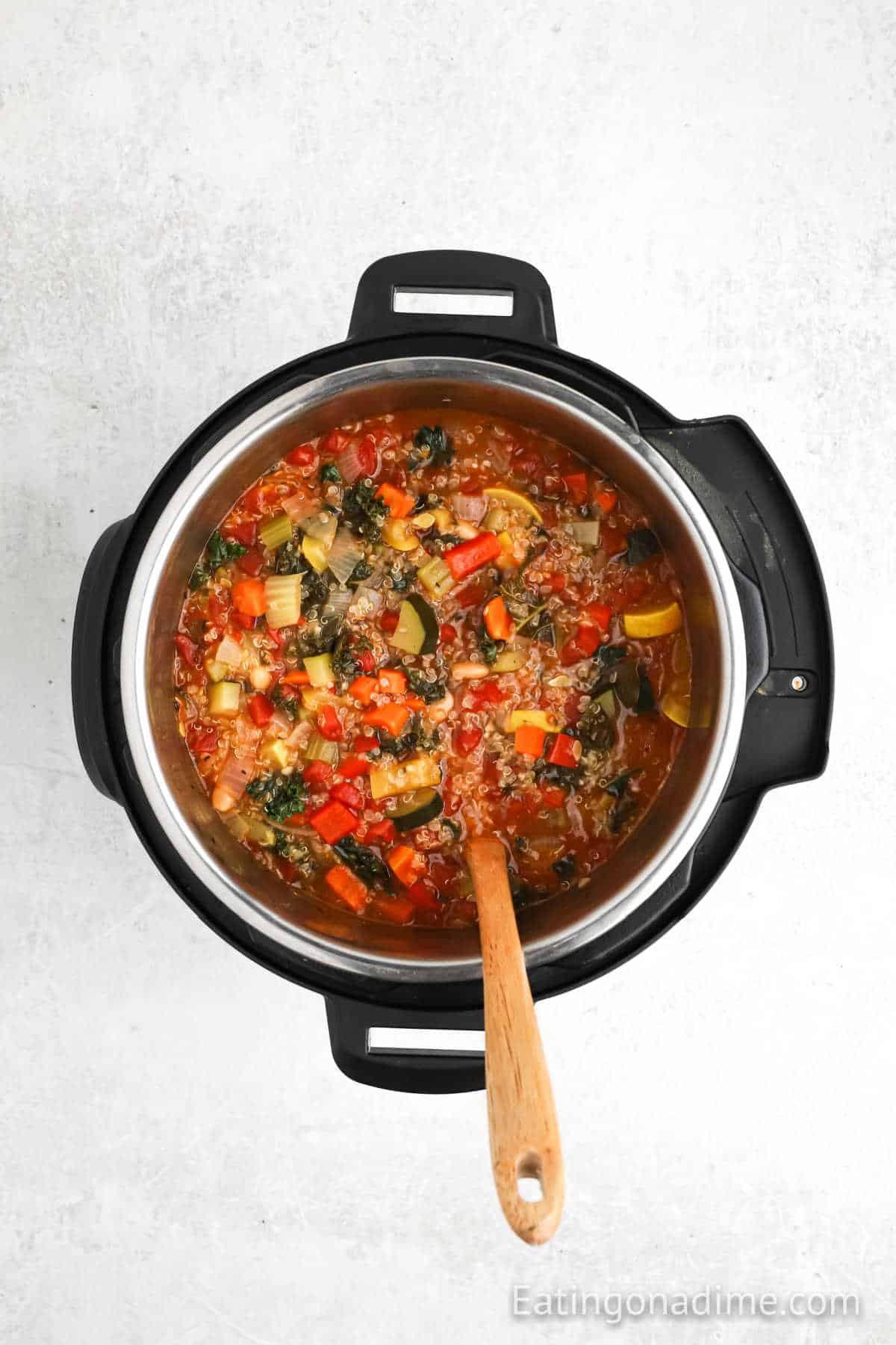 Cooked soup in the instant pot.
