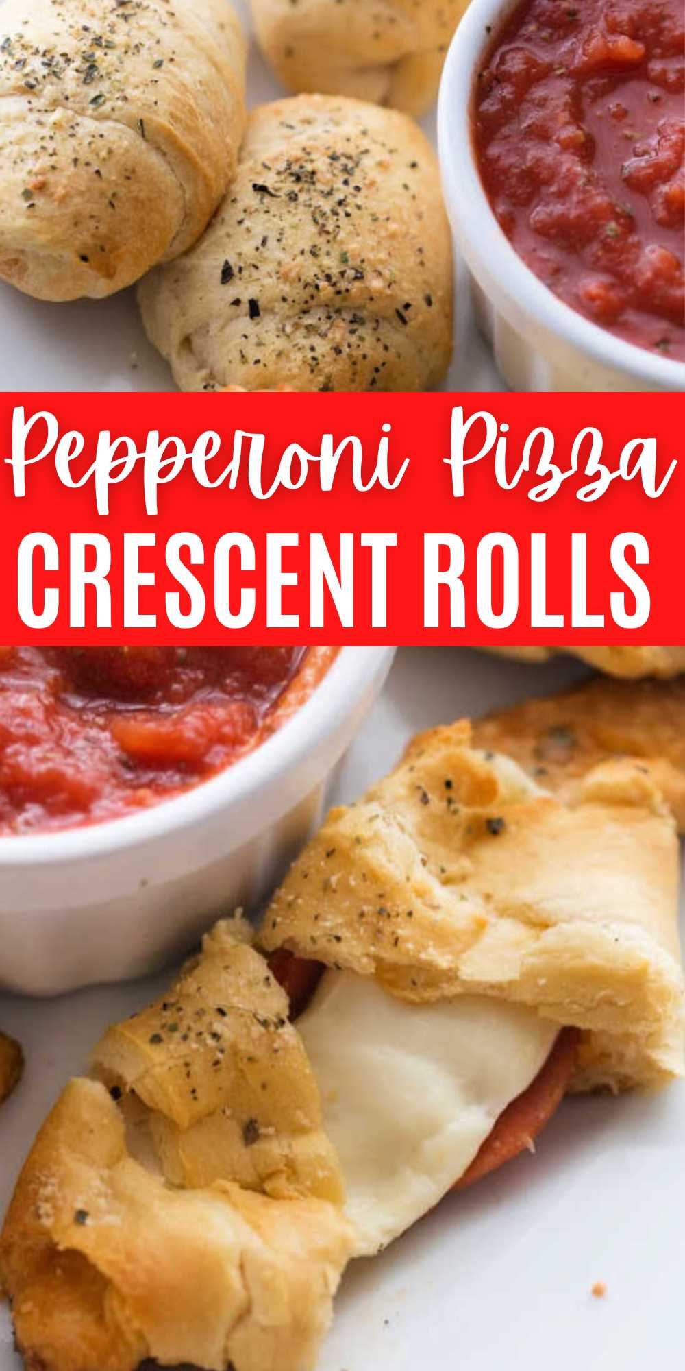 Pizza Crescent Rolls are easy to make and loaded with everything you love about pizza. Make these pizza rolls for Game Day, parties and more. We make these frequently because they are so easy, inexpensive and always a crowd pleaser. #eatingonadime #pepperonipizza #crescentrolls #gamedayappetizer
