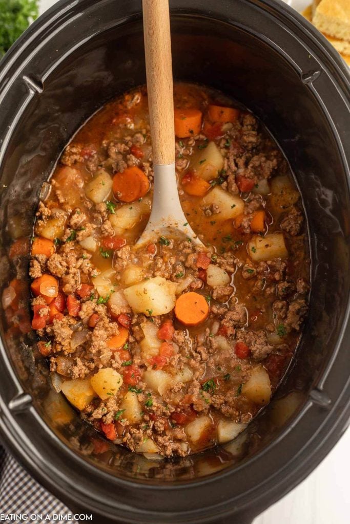 Crock Pot Poor Man's Stew Recipe - Eating on a Dime