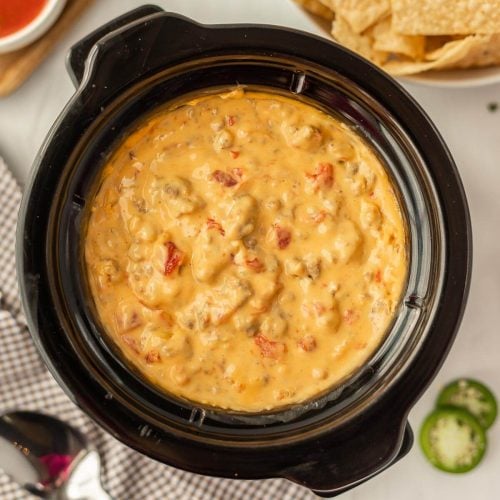 Crock Pot Sausage Cheese Dip - velveeta cheese dip with sausage