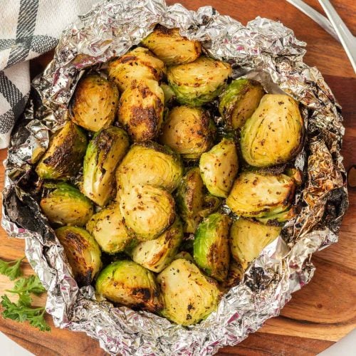 Grilled Brussel Sprouts in Foil Ready in minutes