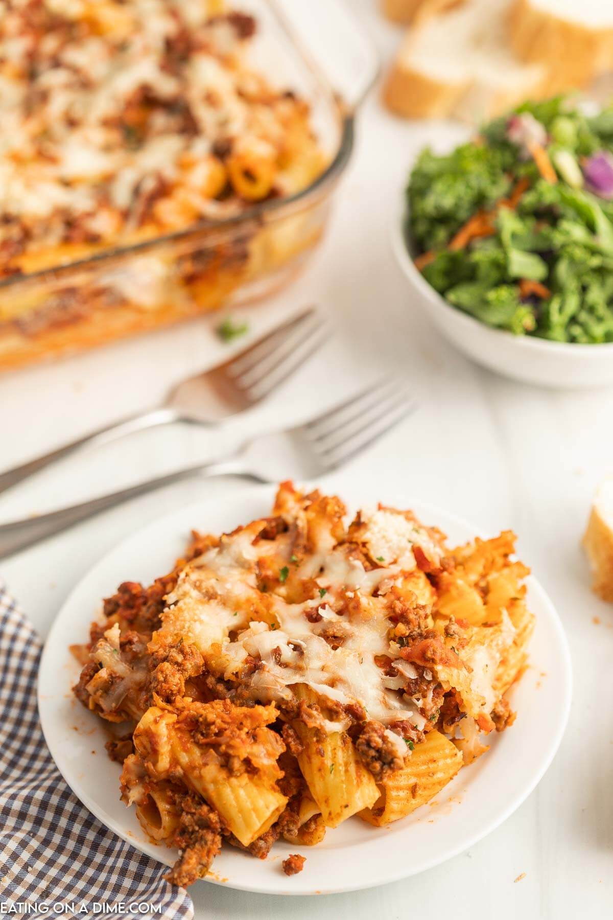 easy pasta bake on a plate