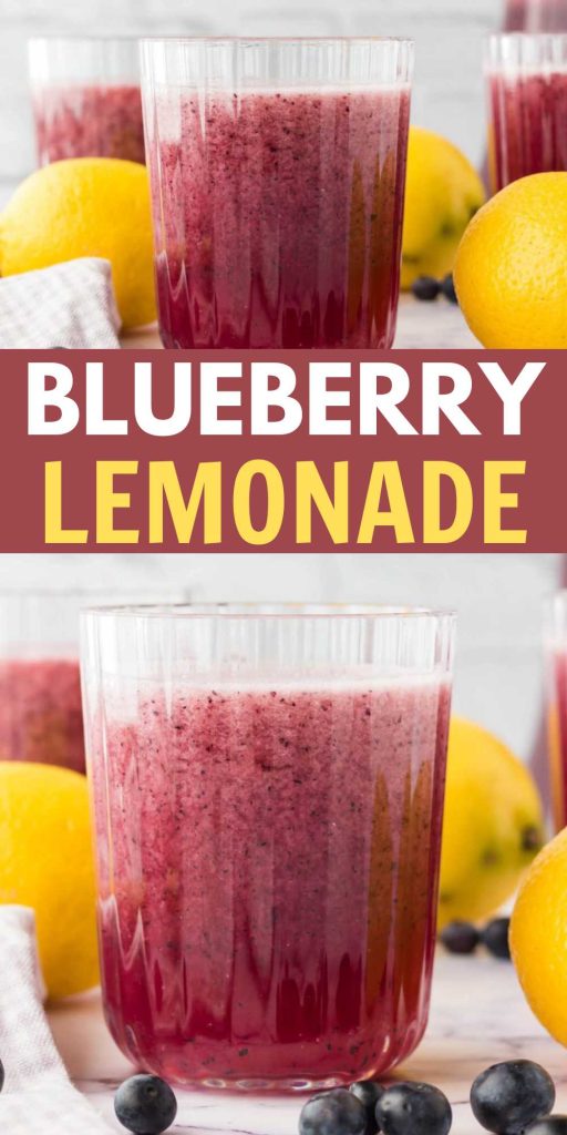 If you are looking for a refreshing drink, this Blueberry Lemonade. Easy to make lemonade and made with fresh blueberries. This Blueberry Lemonade is so refreshing. It is made with 4 simple ingredients and no simple syrup is needed. Just blend the 4 ingredients in a blender and the results are delicious lemonade to enjoy all summer long. #eatingonadime #blueberrylemonade #refreshingdrink