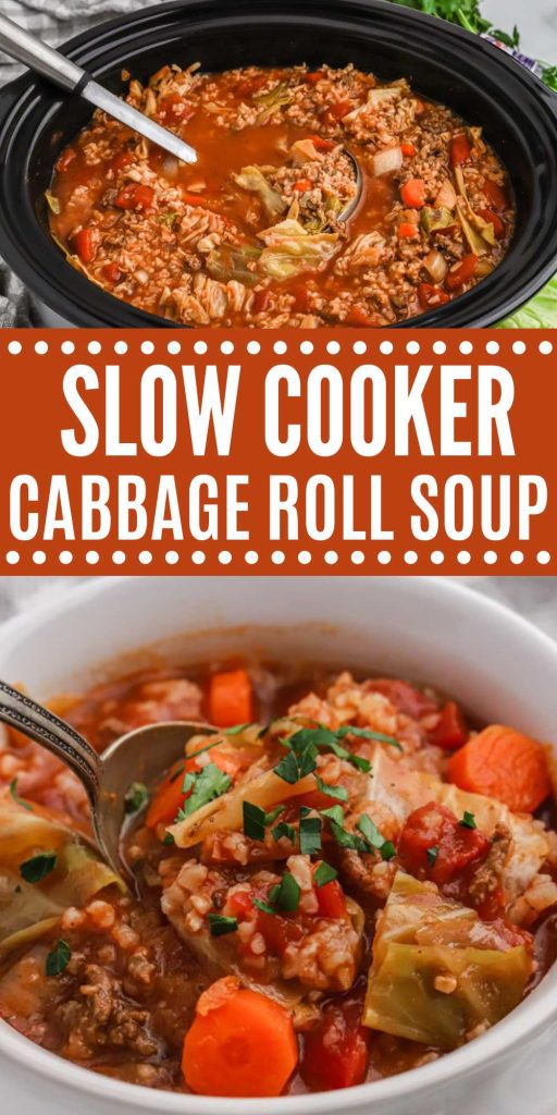 Our family loves Crockpot Cabbage Roll Soup Recipe and it has everything you need for a great meal. You will love this one pot meal. If you love to make cabbage rolls, try this really easy unstuffed cabbage soup.  You can easily enjoy this without any effort thanks to the crock pot. #eatingonadime #crockpotcabbagerollsoup #cabbagerollsoup #unstuffedcabbageroll