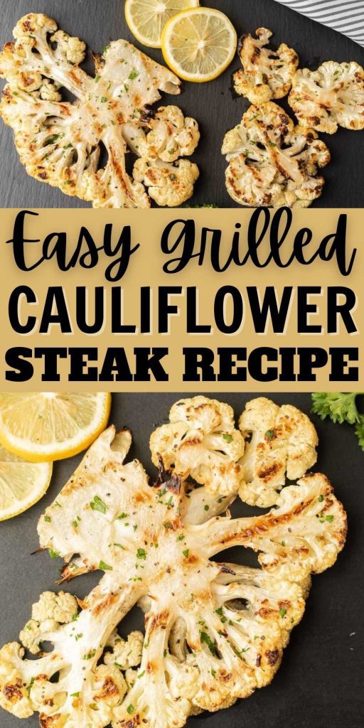 Grilled Cauliflower Steaks make a delicious side dish grilled to perfection in minutes. Enjoy thick slices of seasoned cauliflower. . These roasted cauliflower steaks are absolutely amazing. The flavor is delicious and has the perfect blend of seasonings. #eatingonadime #cauliflowersteaks #grilledcauliflowersteaks