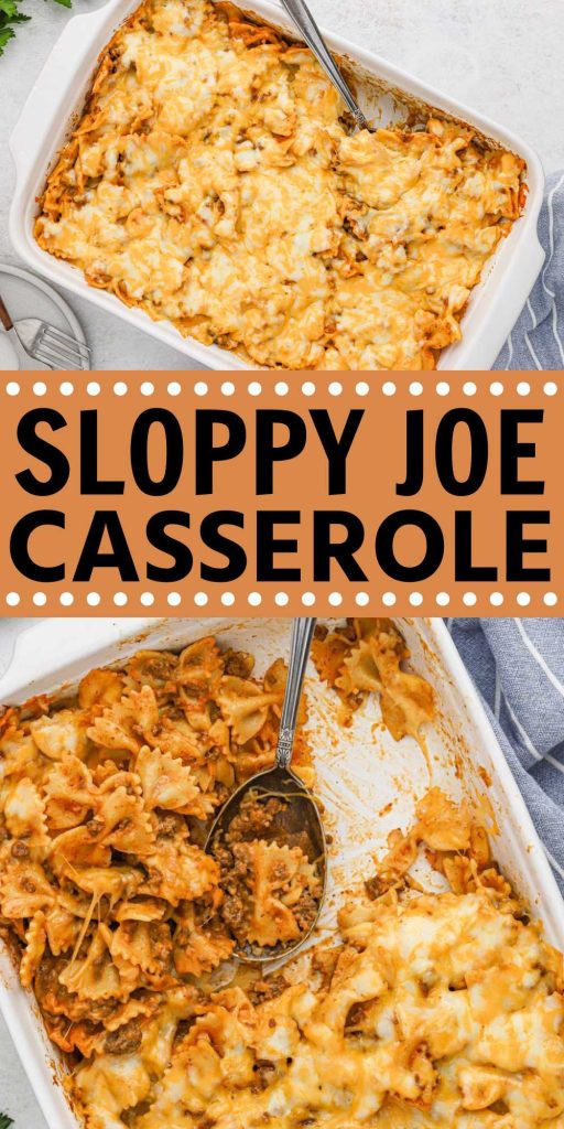 Sloppy Joe Casserole is a twist on a classic recipe. This delicious casserole is loaded with ground beef, pasta, and simple ingredients. This casserole is easy to make and is a crowd favorite. #eatingonadime #sloppyjoecassesrole #sloppyjoe