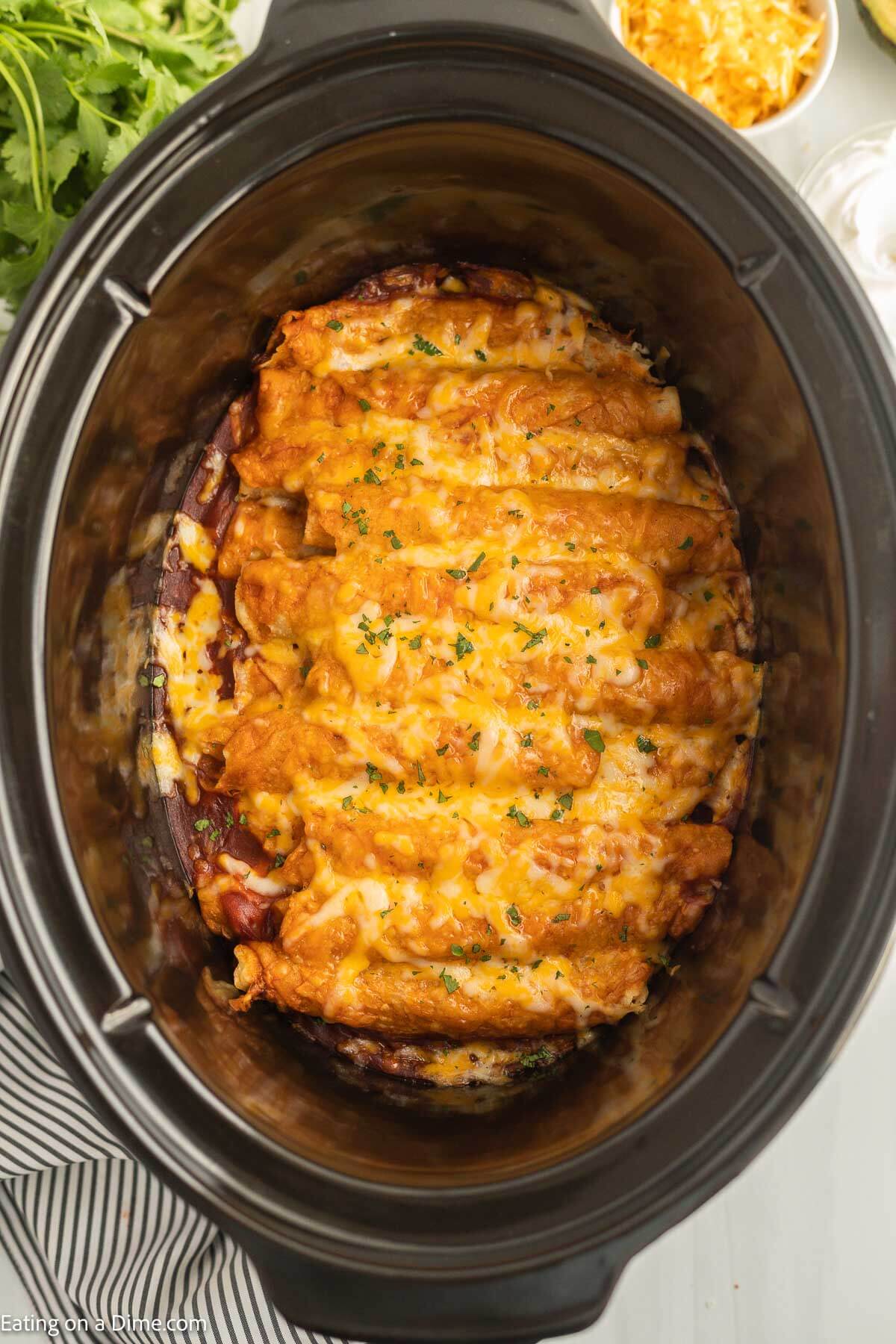 Lazy Enchiladas in a slow cooker
