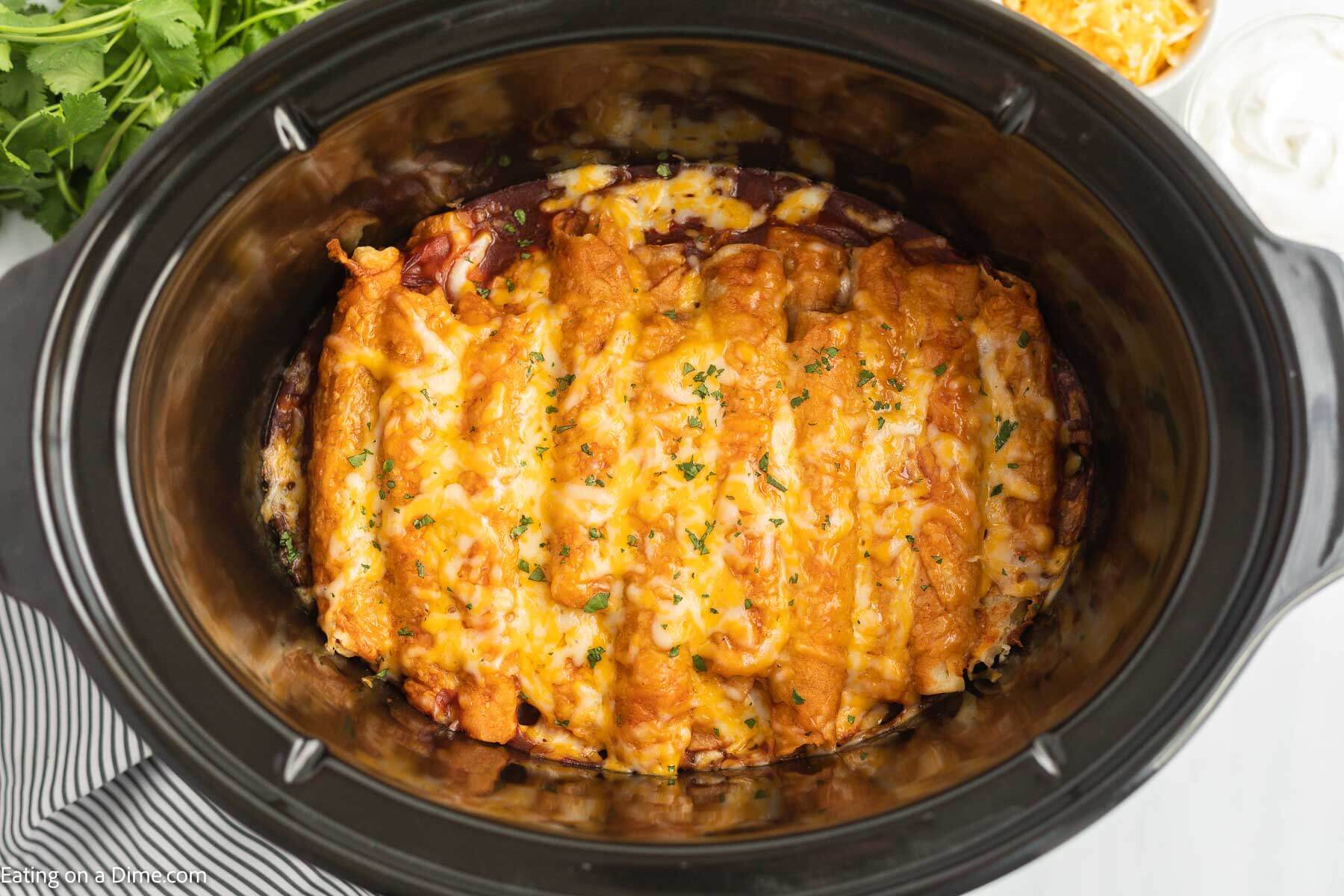 Lazy Enchiladas in a slow cooker
