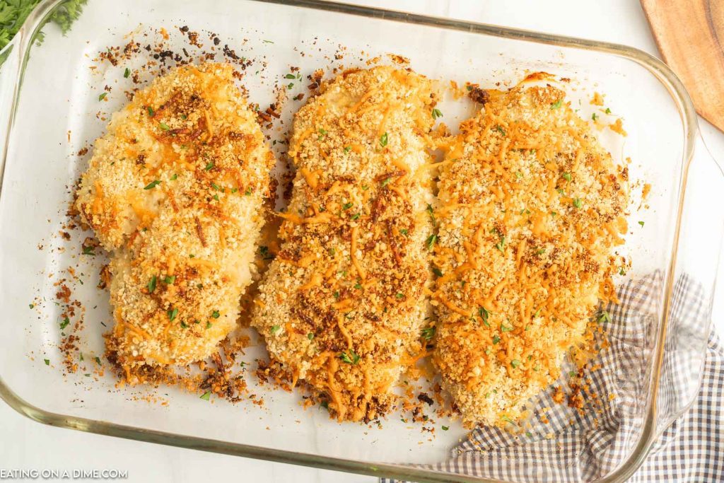 Baked ranch chicken in a baking dish
