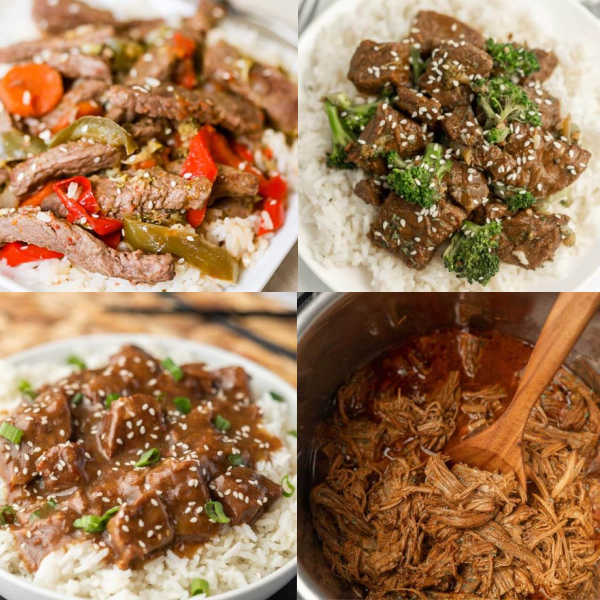 These 35 Instant Pot Beef Recipes are easy to make and save you so much time. Get dinner done quickly with these easy pressure cooker recipes. Cooking beef in the instant pot results in tender and flavor meat. If you are tired of the same beef recipes and make one of these 35 instant pot recipes. #eatingonadime #instantpotrecipes #beefrecipes
